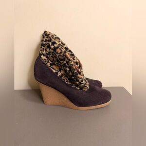 Women’s Muk Luks Leopard Print Wedge Ankle Booties